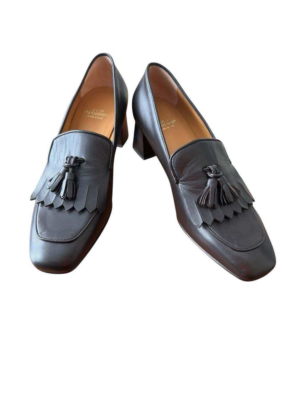 Ann Mashburn Chocolate Brown Leather Kilt Heels
